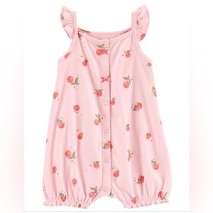 NWT carters baby girl peach snap-up romper 18 months